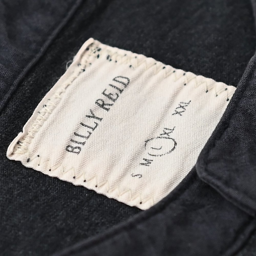 Billy Reid Henley 3-Button in Dark Charcoal Long Sleeve